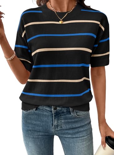 SHEWIN Womens Tops Crew Neck Short Sleeve Shirts for Women...