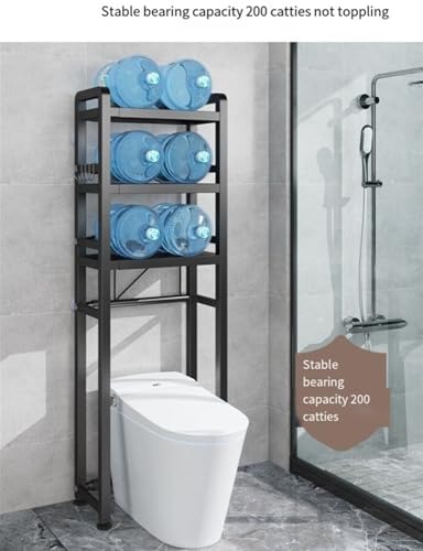 Étagère à linge robuste en métal noir structure stable pour lave-linge et sécheuse compacte - 7