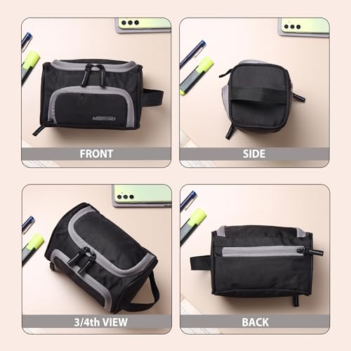 Image of Wooum Pen Case Big Capacity Pencil Case High Large Storage Pouch Marker Pen Case Travel Simple Stationery Bag School College Office Organizer for Teens Girls Adults Student - Black