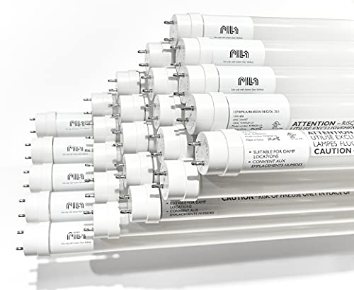 4Ft T8 LED Plug & Play Type A (25 Pack) 5000K Daylight 1800 Lumen Lamp Electronic Ballast Compatible Fluorescent Tube Light Bulb Retrofit Replacement for FO32/750 F32T8/TL750 F32T8/SP50 Instantfit