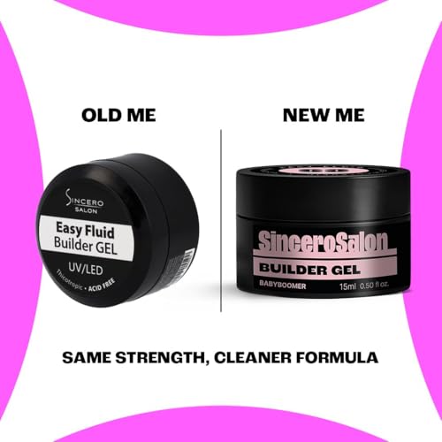 Sincero Salon - Gel Costruttore Per Unghie Alta Denista - White - Senza Tpo - Autolivellante - Non Acido Builder Gel Ricostruzione Unghie Professionale - Uv Led - 15Ml - 3
