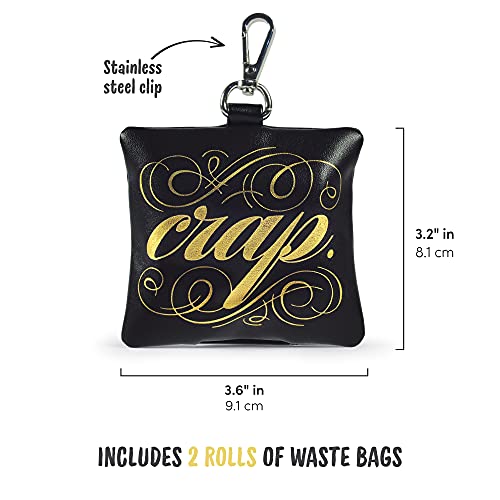 Image of Genuine Fred Howligans Poop Bag Holder, Crap,Black
