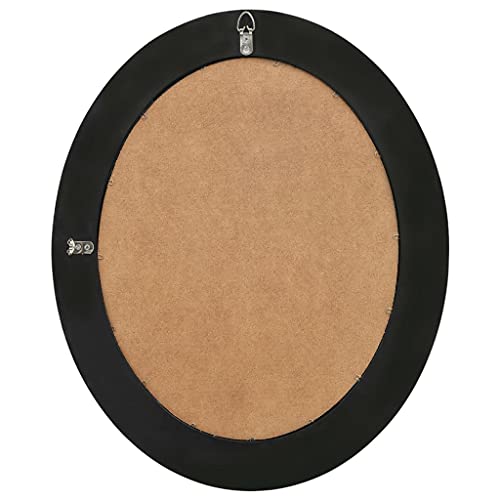 Miroir mural de style baroque noir en bois noble ovale - 5
