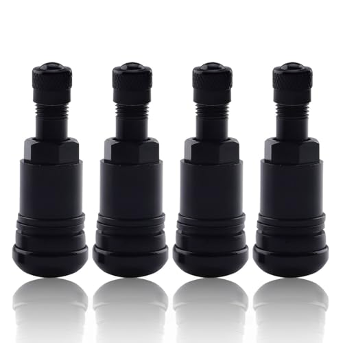 AOEVUIR 4 Pcs Schwarz Metallventile Felgenventil Metall Stahlventile Metallventile Felgenventil Auto Luftventil Auto Autoreifen Ventil Metallventil Felgen Ventile Reifenventil Metall Autoventil Metall