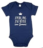 DSTNY Body bébé J'peux pas j'ai bêtise avec parrain - bleu marine...