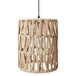 1 Pc Rattan Lampshades for Ceiling Lights, Lamp Shades Ceiling Boho Style, Cylinder Lampshade Replacement Lampshade Suitable Living Room Dining Room for Pendant Lights and Wall Sconces Light