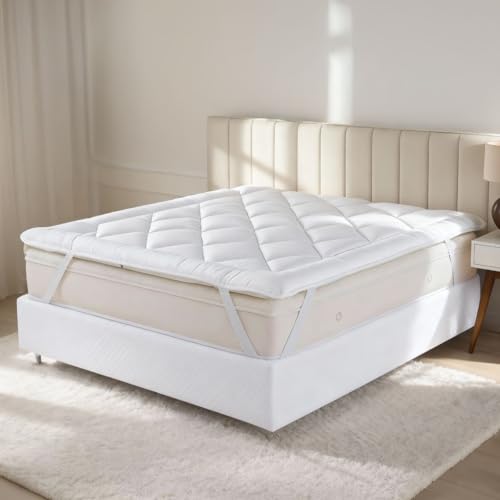 Pillow Top Casa Dona Extra Macio 5cm Tecido Premium 400 Fios Antialérgico e Antiácaro Fixação com Elástico Upgrade para Seu Colchão (Solteiro)