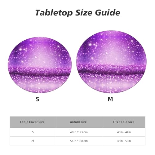 Nappe ronde ajustée élastique 114-127 cm polyester violet - 3