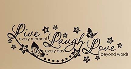 Paper Plane Design Live Laugh and Love Family Wall Sticker (PVC Vinyl, 45 cm x 30 cm, Black) (B07KLXXTNG) Amazon Price History, Amazon Price Tracker