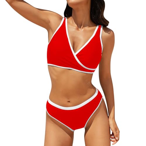 Bikini de mujer de triángulo Hot Tankini Bikini Push Up brasileño Triángulo y String Dos Piezas Bikini Conjunto Acolchado Sujetador Ajustable Talla Fuerte Trajes de Baño Mujer Playa Verano Beachwear,