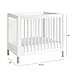 Babyletto Gelato 4-in-1 Convertible Mini Crib in White and Washed Natural, Greenguard Gold Certified