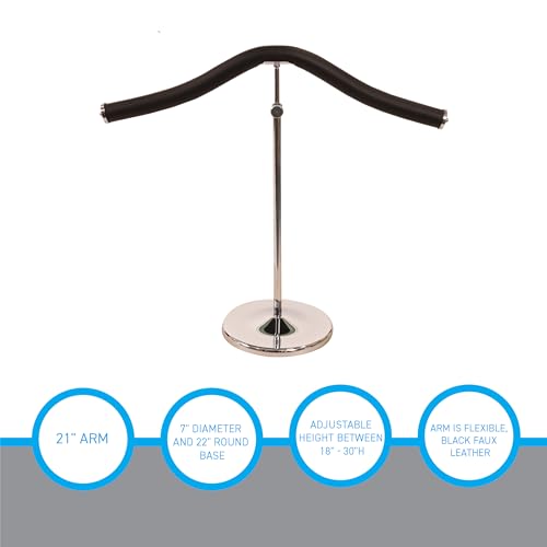 SSWBasics Flexible Shoulder Stand Featuring a Bendable 21” Arm (Adjustable Display 18”H- 30”H) – Countertop Shirt Display, Clothing Display Mannequin, Tabletop Stand for Clothes