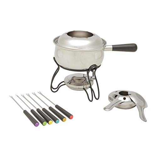 Aparelho de Fondue 10 Peças de Aço Inox Base de Metal Inox/Preto - Wolff