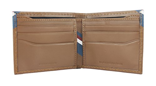 New Tommy Hilfiger Men's Leather Double Billfold Passcase Wallet & Valet (Honey Tan)4