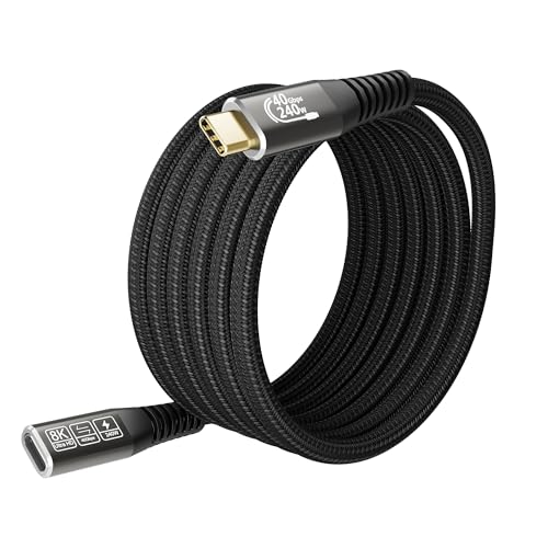 HOTUTUKI USB-C for Thunderbolt 4 Extension Cable 40Gbps Data Transfer, USB c Male to USB c Female Cable, 8K Display/PD 240W, Compatible with Thunderbolt 3/USB 4/3/SSD eGPU 2M/6.6FT -  GZM-A0305-2