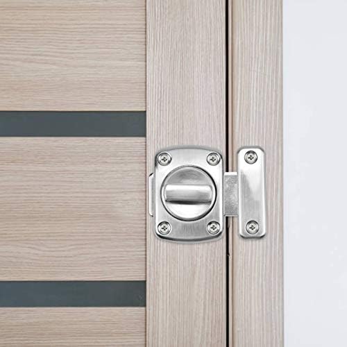 Kissral Lock for Door Latch Stainless Steel Lock Hasp Bolt for Cupboard Gate Outdoors Bedroom Front Door Applicable to Various Doors Silver