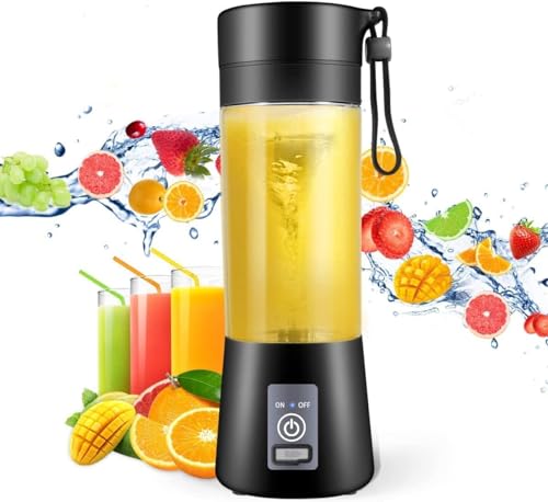 Mini Blender for Shakes & Smoothies, 380ml, Rechargeable, 6 Blades