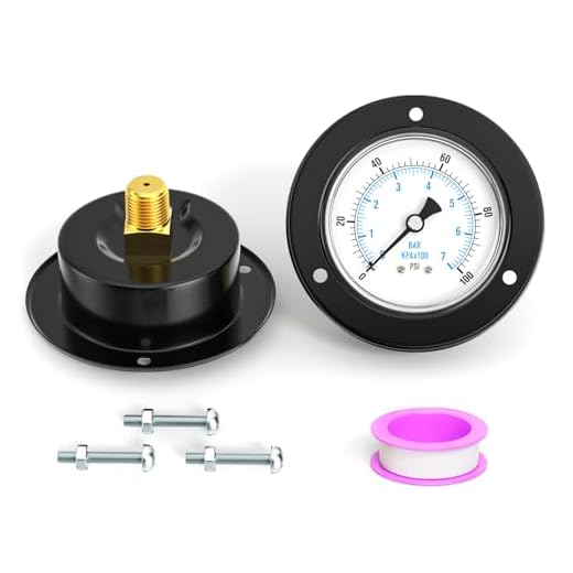 BOGERDACK 0-100PSI Black Front Flange Panel Mount, Dry Pressure Gauge, 2.5" Dial Size, 1/4" MNPT, Iron Case, with Phillips Screw and Nut, for Water, Gas, Liquid Pressure