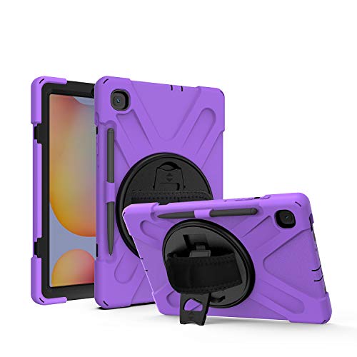 Kiq Shield Series Galaxy S6 Lite Case Heavy Duty Tablet Shockproof Rugged Tab S6 Lite Cover W/Stand Shoulder Strap For Samsung Galaxy Tab S6 Lite 10.4 Inch 2022/2020 P610/P613/P615/P619 - Purple #TOP5