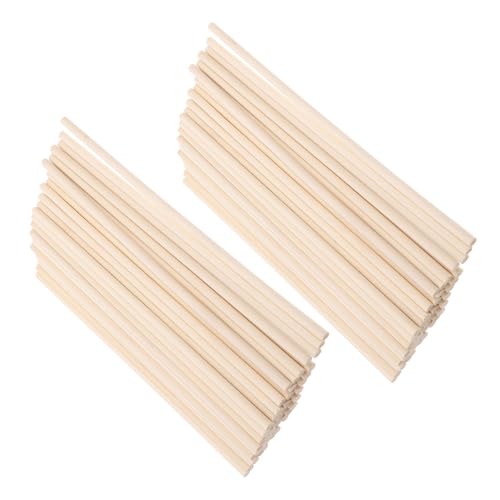 Gadpiparty Palitos de Madera Redondos sin Terminar 150 Unidades 300 X 5 MM Palo de Madera Natural Varillas para Manualidades Bricolaje Decoración Soporte Tartas