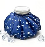 BrtProms Reusable Ice Pack for Injuries & Pain Relief, Snowflake Design Hot & Cold Therapy Pack, Leak-Proof Ice Bag for Muscle, Joint Pain & Swelling, First Aid, Sports & Home Use (9 Inch, Blue)