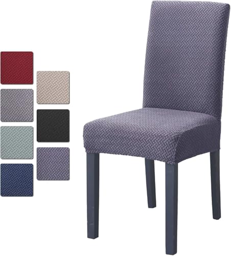 ROTKUSZ 4 Pezzi Coprisedia con Schienale Microfibra, Universale, Moderno Coprisedia Elastico, Lavabile, Morbido e Resistente, per Sala da Pranzo, Nozze, Hotel, Blu