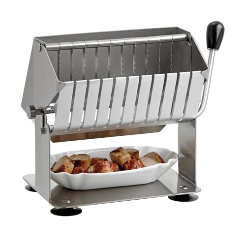 Máquina cortadora de salchichas con cuchillas dentadas, guillotina de acero inoxidable para salami y queso
