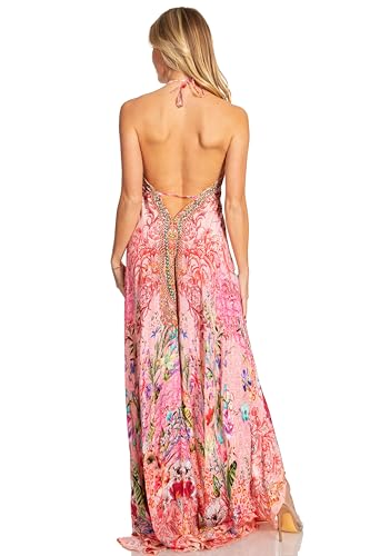 Image of Sakkas Lizi 2025 Womens Maxi High-Low Halter Handkerchief Long Dress Beach Party