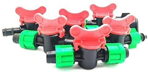 (50-Pack) Drip Irrigation Tubing 1/2" Universal Shut Off Valve - Perma Connector Barbed Locking Fitting - Fits All Brands 16-17mm Drip Tape & Tubing (
