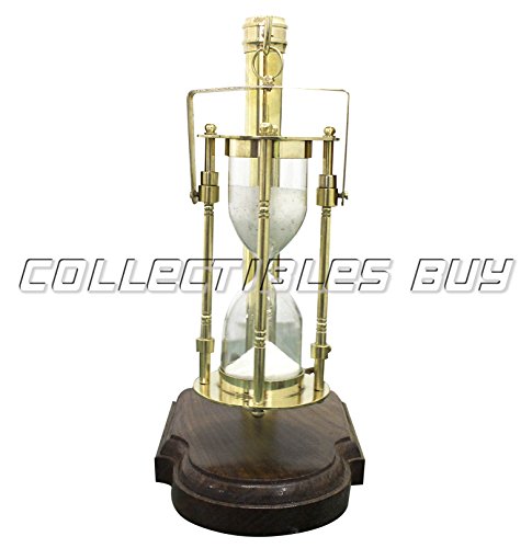 Vintage Clock Design Collection Wooden Stand Sand Timer Hanging Hourglass Vintage Brass White Sand Stand Unity Hour Glass Sandglass For Home, Desk, Office Decorative #TOP5