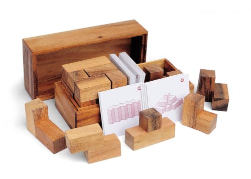 Rompecabezas 3D de madera Da Vinci de Logica Giochi con 7 piezas y 50 cartas para 2 personas