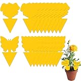 60 Piezas Trampa Mosquitos Amarillo de Doble Cara, Trampa Moscas, Trampa de Moscas Enchufables Placas, Trampas Pegajosas, Trampa Adhesiva, Trampas de Insectos para Plantas en Balcón o en Jardín