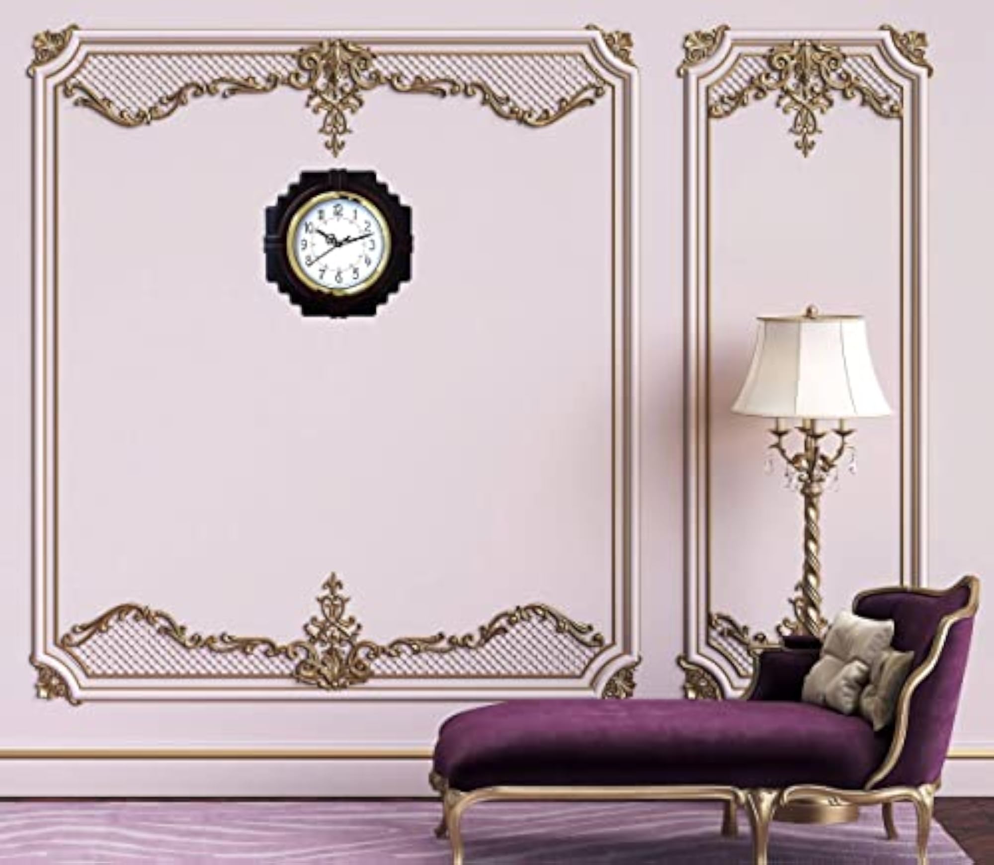 Decorative Wall Clock, Dark Brown, 24 x 24 cm
