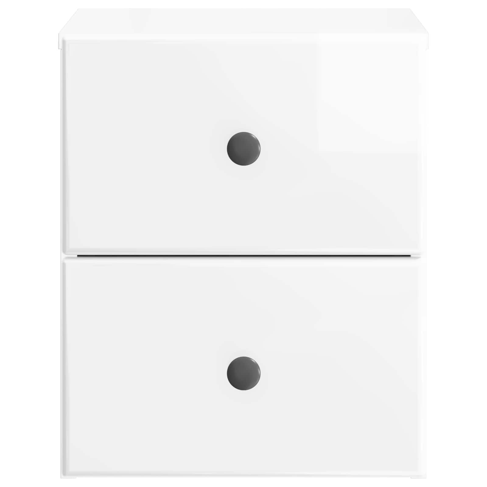 Comodino sospeso, bianco lucido, 34,5 x 33 x 40 cm