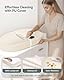 COMOMY Veganes Leder Wickelauflage 80x40cm | Wasserdicht & Abwaschbar Wickelunterlage mit Sicherheitsgurt & Anti-Rutsch-Design | Weiche Leichte Wickelmatte (Beige)