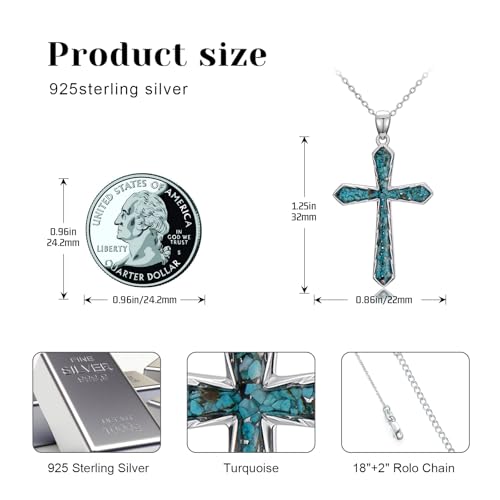Cross Necklace for Women 925 Sterling Silver Cross Pendant Religious Christian Jewelry Faith Easter Gifts for Wife4