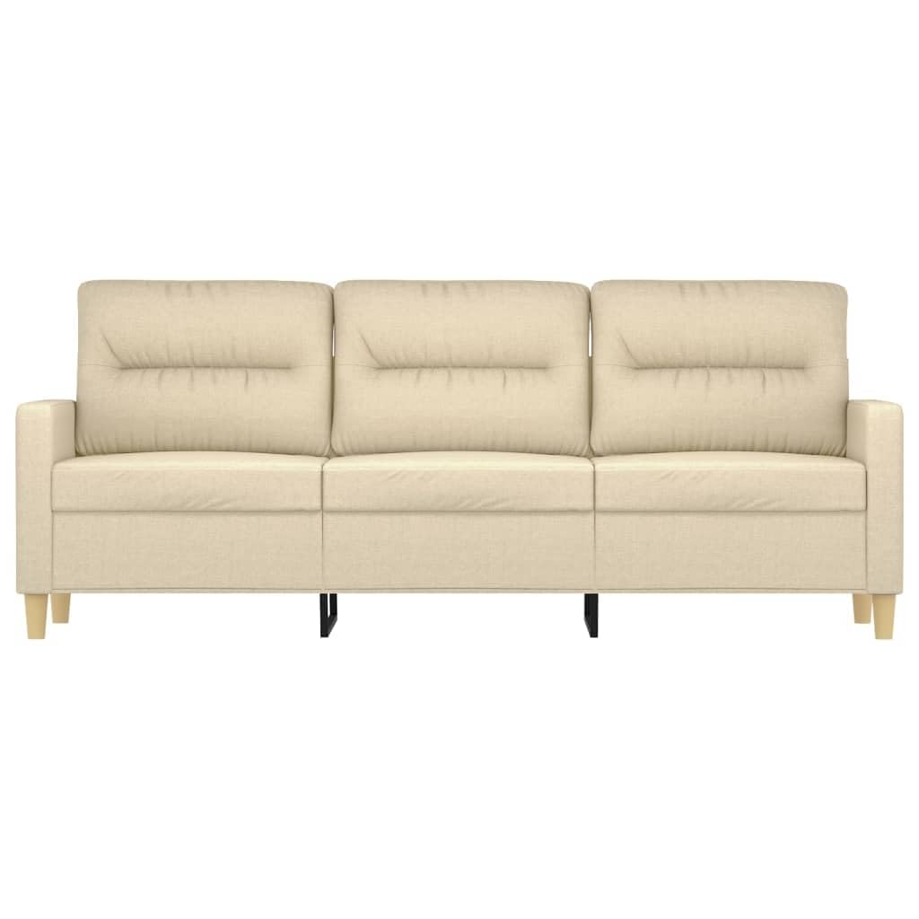 3-osobowa sofa z kremowej tkaniny 180 cm, sofa do salonu, sofa domowa, meble do salonu, sofa relaksacyjna, nowoczesna sofa - 359245