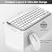 Mini Wireless Keyboard and Mouse, PINKCAT 2.4G Ultra-Thin Keyboard and Ergonomic Silent Mouse Set with 12 Multimedia Shortcuts for Computer, PC, Laptop, Tablet, Desktop, Android Smart TV (Silver)