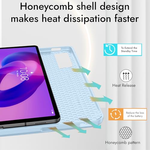 Image of Robustrion Cover for Lenovo Idea Tab Plus 12.1 inch Cover Case with [Pencil Holder], Trifold Cover Case for Lenovo Idea Tab Plus Tablet Cover [Auto Sleep Wake Support] - Night