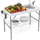 Garvee Folding Fish Cleaning Table with Sink