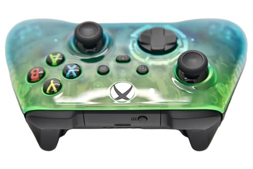 Image of Wireless Custom Controller Compatible with PC, Windows 10+, Series X /S & One (Series X /S Clear Green & Blue)