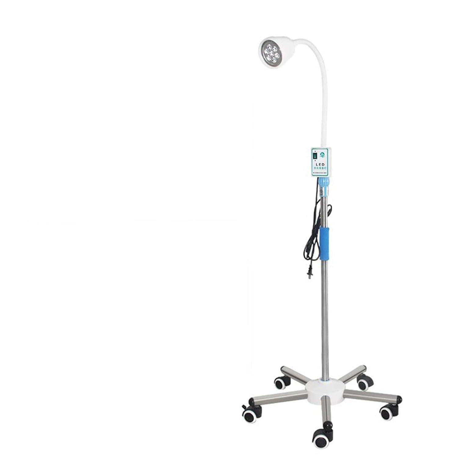 Mobile Medical Exam Light Lampe, LED Dental Medical Exam Lamp Mit 360° Drehbaren Bodenständer Und Edelstahl-Teleskopstange, Gleichmäßigkeit Der Beleuchtung Für Gynäkologie Und Zahnkliniken