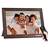 10.1" Digital Picture Frame with Remote Control, 1280 * 800 IPS Full View Ultra Clear Screen, Wooden Frame, Share Videos Photos Send Wishes Auto-Rotate Slideshow Non-WiFi