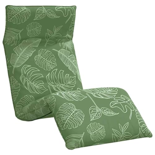 vidaXL Sonnenliege Klappbar Blattmuster 175x54x8,5 cm Oxford-Gewebe, Sonnenbett, Liege, Bodenstuhl, Liegestuhl, Chaiselongue, Bodensessel, Relaxsessel