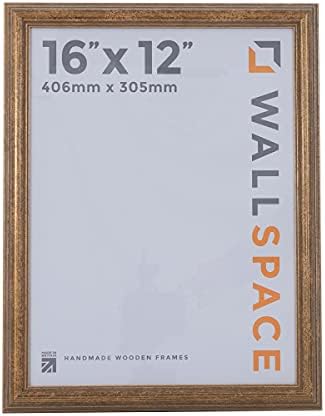 Wall Space A4 Gold Frame | Antique A4 Gold Picture Frames 297 x 210 | Gold A4 Picture Frames | Gold A4 Photo Frames perfect for A4 Certificate Frames and are made from WOOD and have REAL GLASS