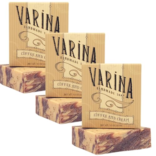 Natural Coffee Cream Bar Soap for Sensitive Skin (3-Pack)
