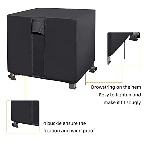 Yuz Fire Pit Cover, 28 Inch Firepit Covers Square Gas Fireplace Oxford Fabric Square Fire Pit Table Propane Fire Pit For Outdoor Patio Garden- 28 X 28 X 25 Inch #TOP4