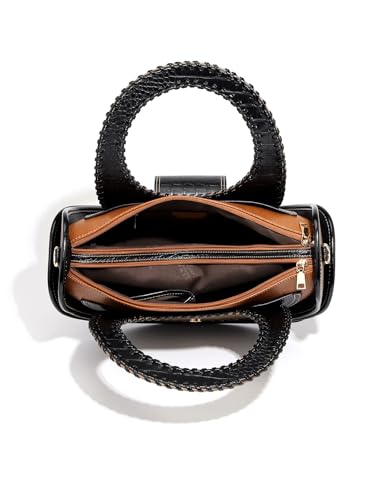 Image of Designer Handbag Black Multi-Color Leather Vintage women's handbag Large Capacity Multi-layer 2025 new in crossbody