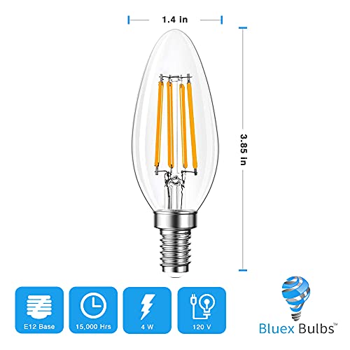2 Pack E12 Filament LED Purple Light Bulbs – E12 Candelabra Bulb 4W 40 Watt Equivalent - Vintage Lighting Purple LED Bulb Party Decoration, Porch, Halloween Light Bulbs by Bluex Bulbs - Image 2