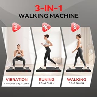 Sperax Walking Vibration Pad,Under Desk Treadmills for Home,4 in 1 Vibration Plate Exercise Machine,Portable Walking Pad with APP,350 Lb Capacity Multifunctional Treadmill Pro Max